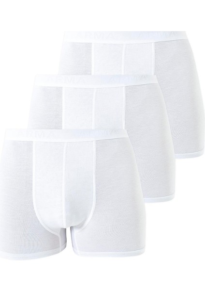 Erkek Beyaz Bambu Boxer 3'lü Paket