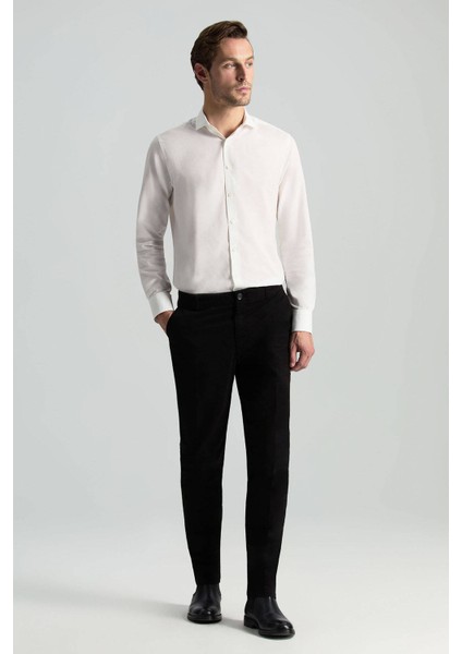Pamuklu Siyah Regular Fit Chino Pantolon