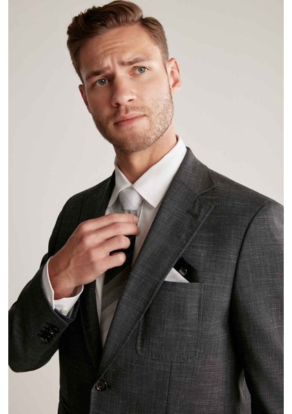 Çizgi Desenli Siyah Gri Örgü Mendil fırsatları