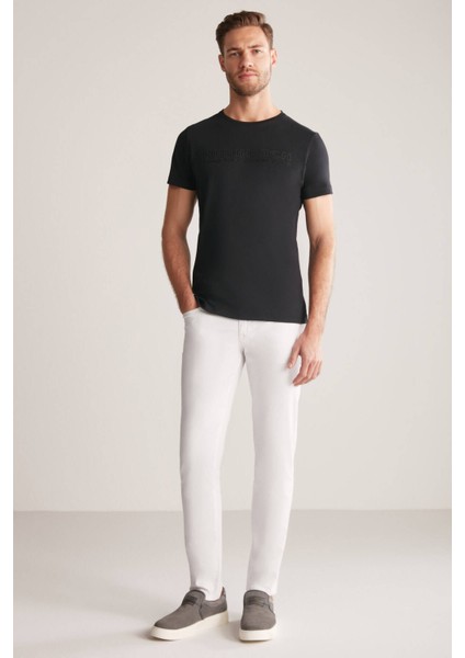 Kabartma Baskılı Siyah Pima Pamuk T-Shirt fiyatları