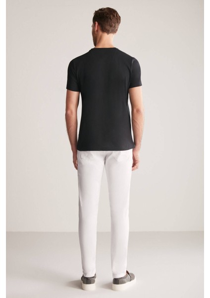 Kabartma Baskılı Siyah Pima Pamuk T-Shirt indirimleri