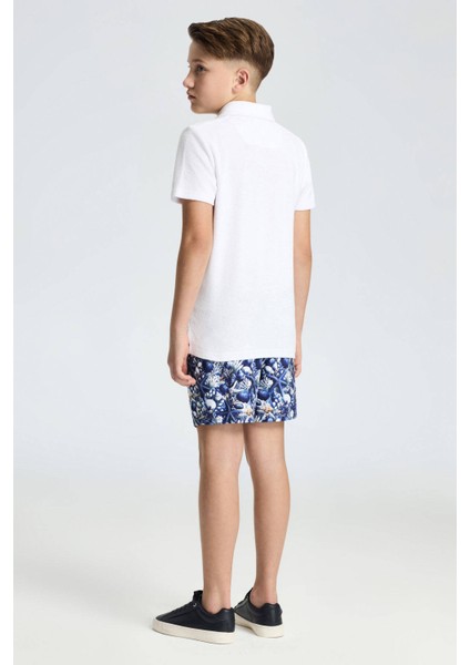 Beyaz Havlu Kumaş Polo Yaka Çocuk T-Shirt fırsatları