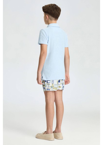 Açık Mavi Havlu Kumaş Polo Yaka Çocuk T-Shirt indirimleri