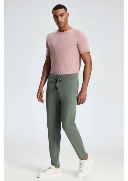 Bağcıklı Haki Slim Fit Triko Pantolon fiyatları