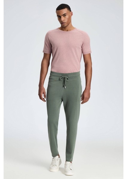 Bağcıklı Haki Slim Fit Triko Pantolon modelleri