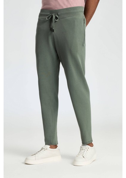 Bağcıklı Haki Slim Fit Triko Pantolon fırsatları