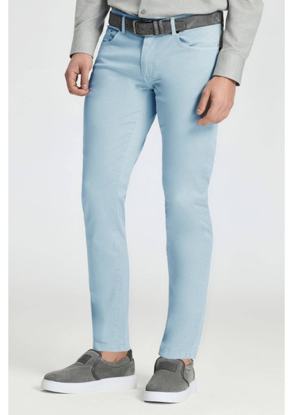 Slim Fit 5 Cep Gök Mavisi Chino Pantolon
