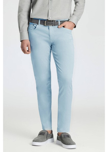 Slim Fit 5 Cep Gök Mavisi Chino Pantolon modelleri