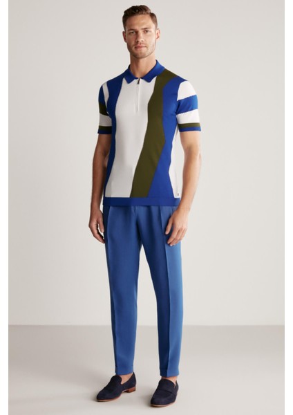 Fermuar Detaylı Indigo Giza Pamuk Triko Polo fiyatları