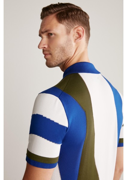 Fermuar Detaylı Indigo Giza Pamuk Triko Polo modelleri