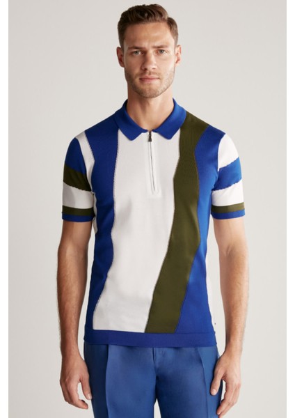 Fermuar Detaylı Indigo Giza Pamuk Triko Polo fırsatları