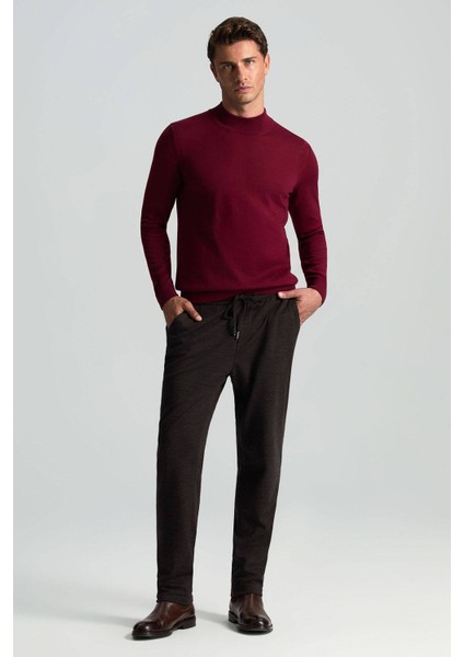 Yarım Balıkçı Yaka Merino Yün Bordo Triko fiyatları