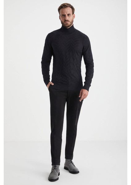Ipek Karışım Boğazlı Yaka Siyah Merino Yün Triko fiyatları