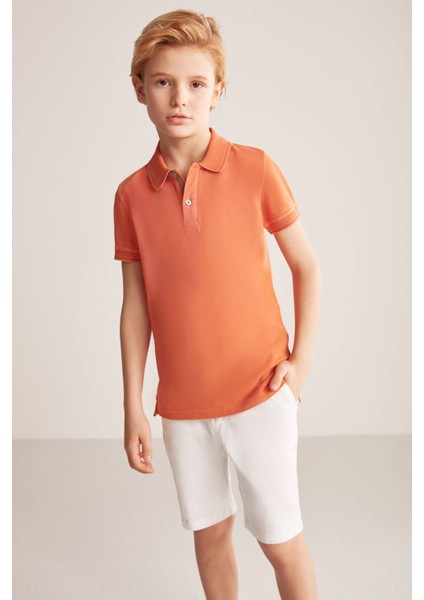 Nakış Logolu Turuncu Polo Yaka Çocuk T-Shirt fırsatları