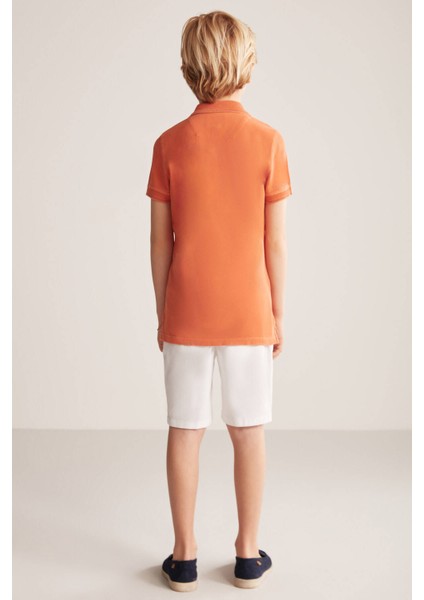 Nakış Logolu Turuncu Polo Yaka Çocuk T-Shirt indirimleri