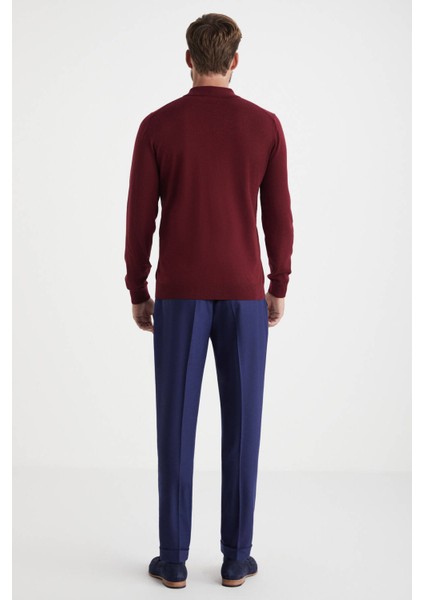 Polo Yaka Merino Yün Bordo Triko fırsatları