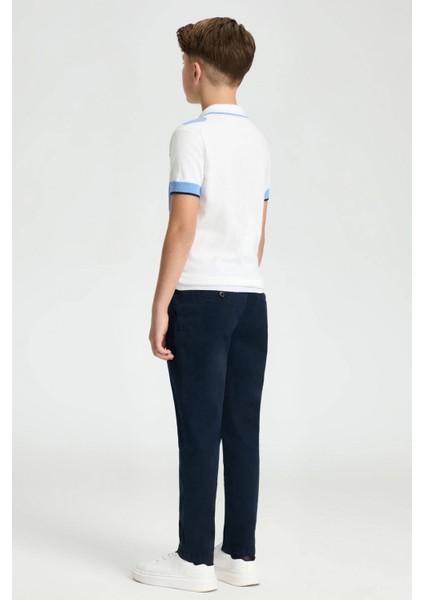 Mavi Beyaz Baklava Desen Çocuk Triko Polo indirimleri