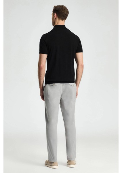 Baklava Desenli Giza Pamuk Siyah Triko Polo indirimleri