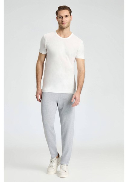 Bağcıklı Açık Gri Slim Fit Triko Pantolon modelleri