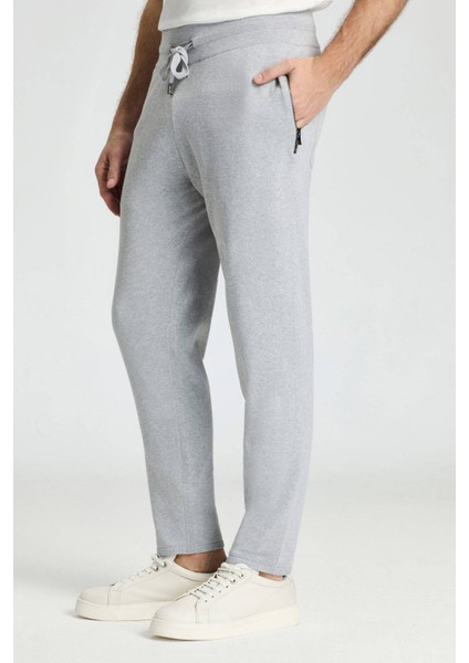 Bağcıklı Açık Gri Slim Fit Triko Pantolon fırsatları