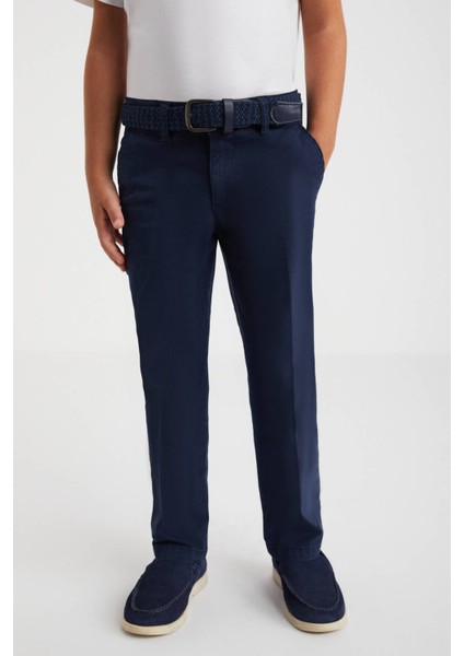 Pamuklu Lacivert Chino Çocuk Pantolon