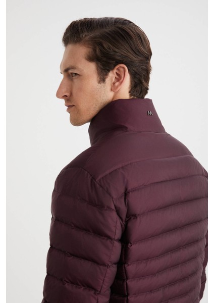 Kaz Tüyü Dolgulu Bordo Ince Mont modelleri