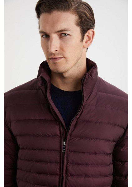 Kaz Tüyü Dolgulu Bordo Ince Mont fırsatları