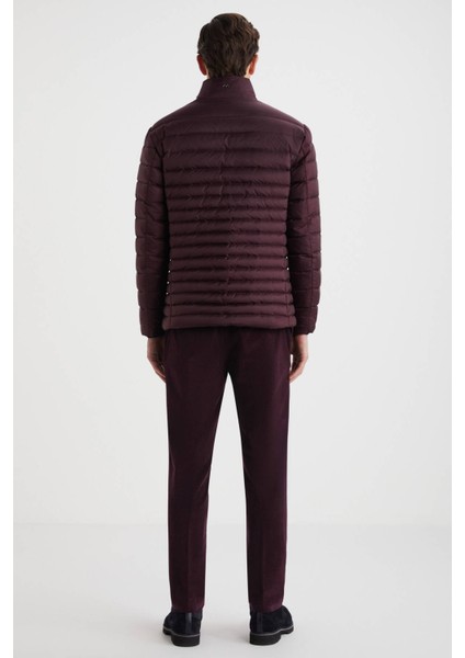 Kaz Tüyü Dolgulu Bordo Ince Mont indirimleri