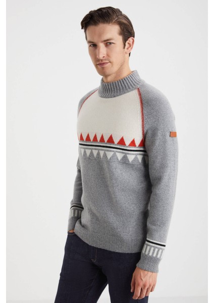 Kaşmir Karışım Yarım Balıkçı Yaka Gri Kazak fırsatları