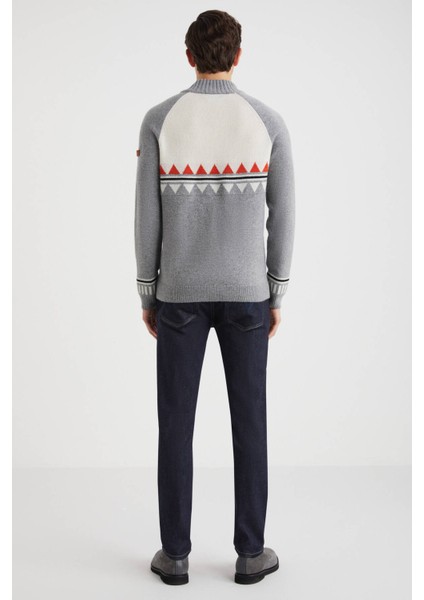 Kaşmir Karışım Yarım Balıkçı Yaka Gri Kazak indirimleri