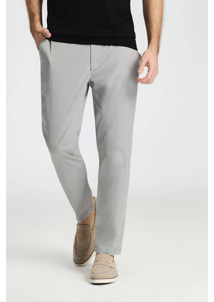 Açık Gri Yazlık Chino Pantolon