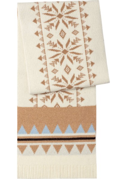 Desenli Kaşmir Karışım Ekru Çocuk Atkı indirimleri