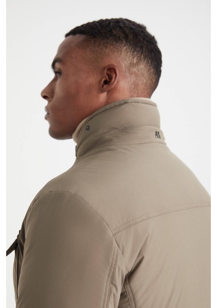 Kaz Tüyü Dolgulu Camel Mont modelleri