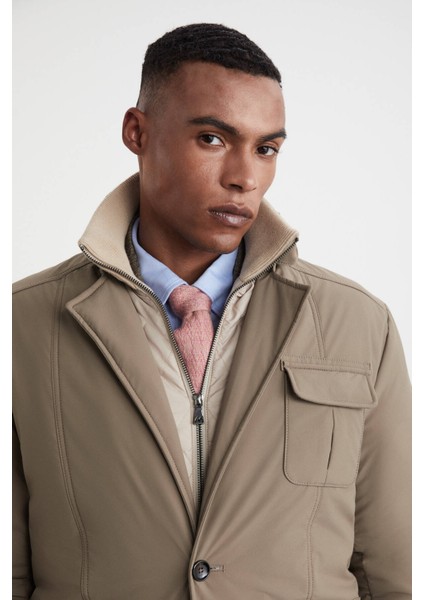 Kaz Tüyü Dolgulu Camel Mont fırsatları