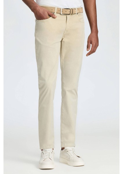 Slim Fit 5 Cep Kum Rengi Chino Pantolon fırsatları