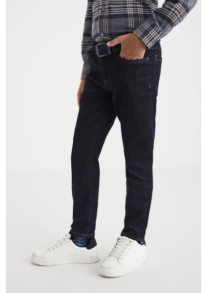 Kaşmir Karışım Slim Fit Lacivert Çocuk Denim Pantolon modelleri