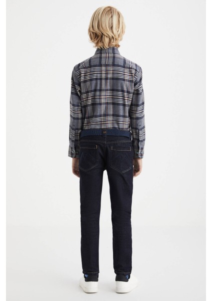 Kaşmir Karışım Slim Fit Lacivert Çocuk Denim Pantolon fırsatları