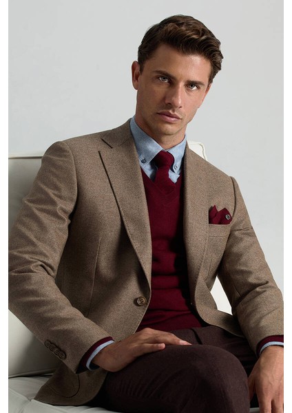 V Yaka Merino Yün Bordo Triko fiyatları