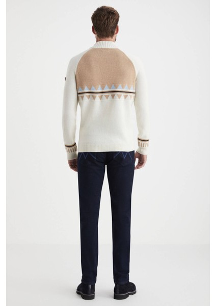 Kaşmir Karışım Yarım Balıkçı Yaka Ekru Kazak fırsatları