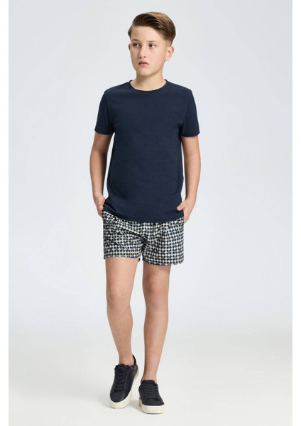 Lacivert Bisiklet Yaka Basic Çocuk T-Shirt fiyatları