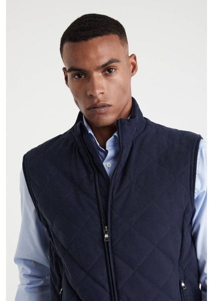 Lacivert Kapitone Yelek