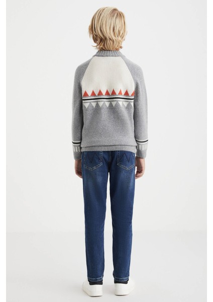 Kaşmir Karışım Yarım Balıkçı Yaka Gri Çocuk Kazak fırsatları