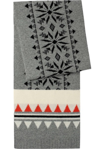 Desenli Kaşmir Karışım Gri Çocuk Atkı indirimleri