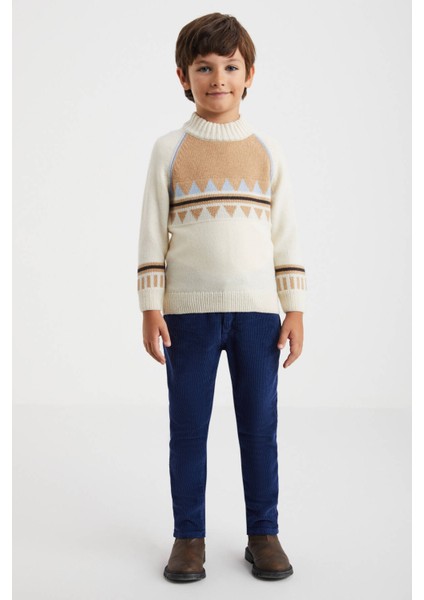 Kaşmir Karışım Yarım Balıkçı Yaka Ekru Çocuk Kazak fiyatları