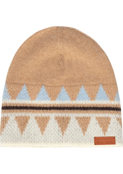 Desenli Kaşmir Karışım Ekru Bere fırsatları