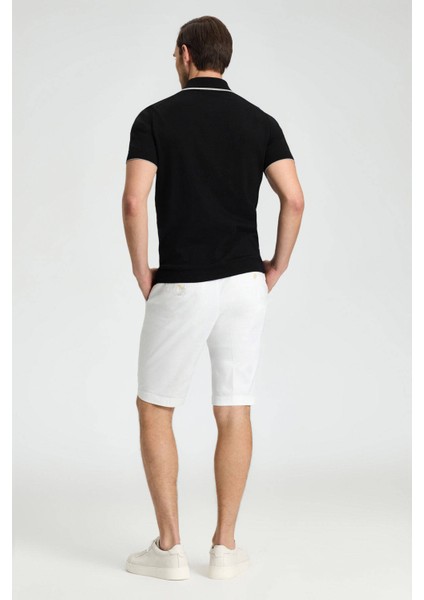 Fermuar Detaylı Çizgi Desen Siyah-Açık Gri Giza Pamuk Triko Polo indirimleri