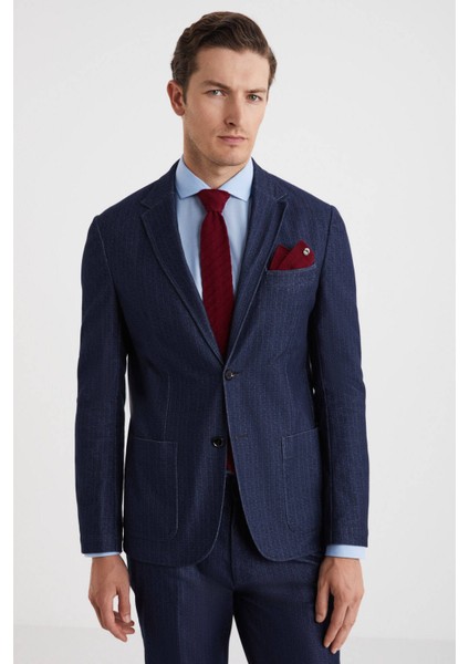 Çizgi Desenli Bordo Örgü Kravat