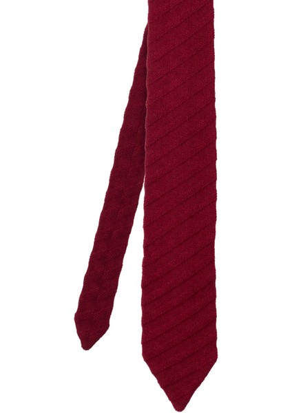 Çizgi Desenli Bordo Örgü Kravat indirimleri