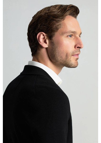 Siyah Extrafine Merino Triko Blazer Ceket fırsatları