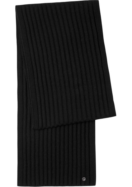 Örgü Desenli Merino Yün Siyah Atkı fırsatları